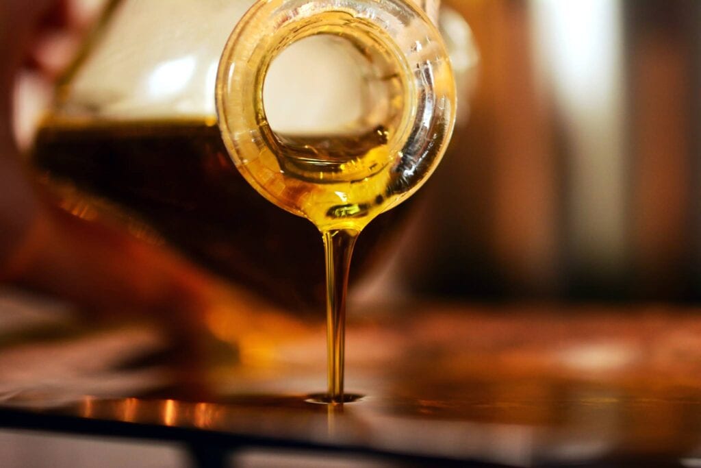 organic olive oil umbria on glass